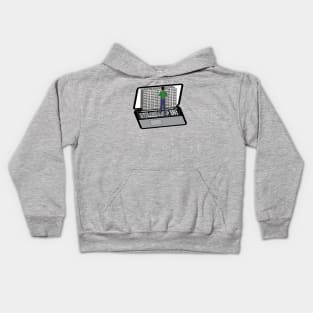 Wall of Text on a Laptop Computer (Gray Background) Kids Hoodie